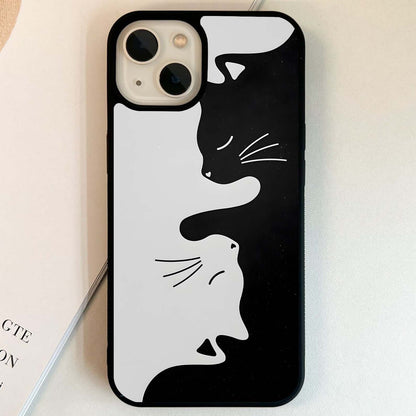 Yin Yang Cat Glass Case