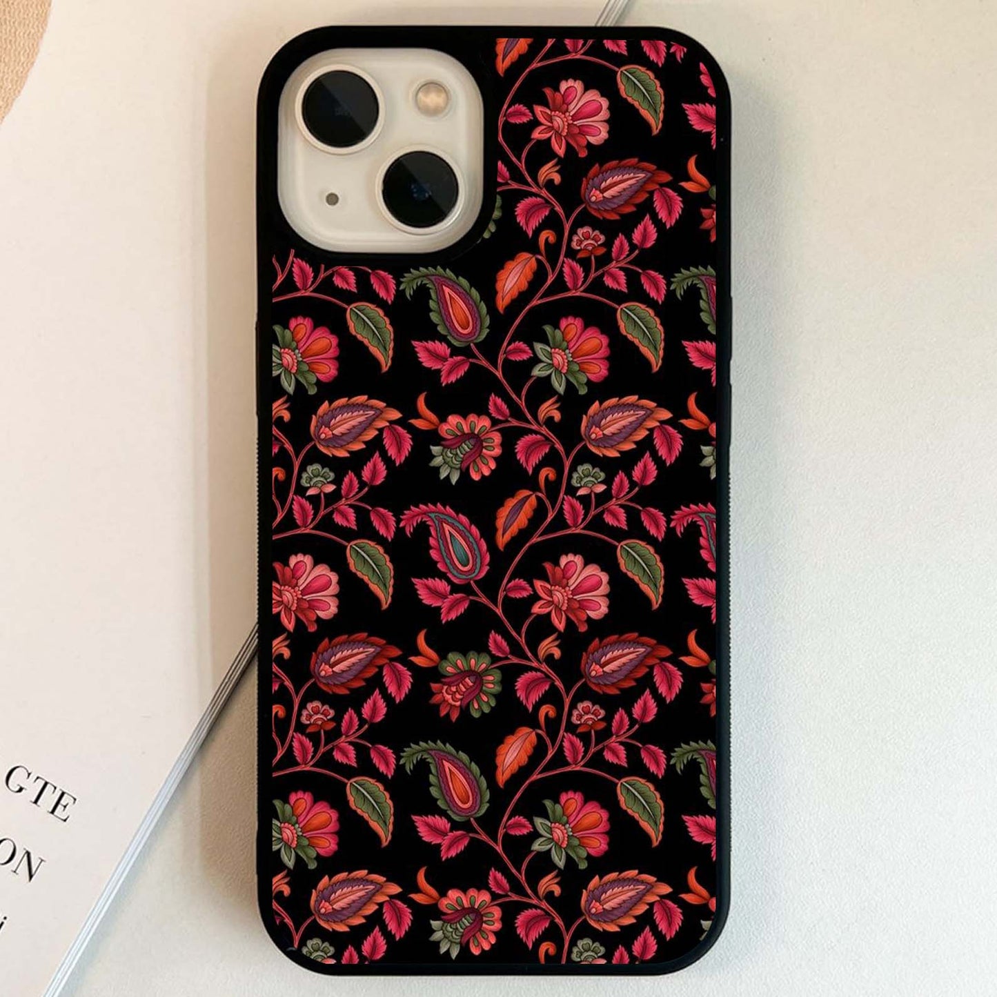 Midnight Floral Whimsy Glass Case