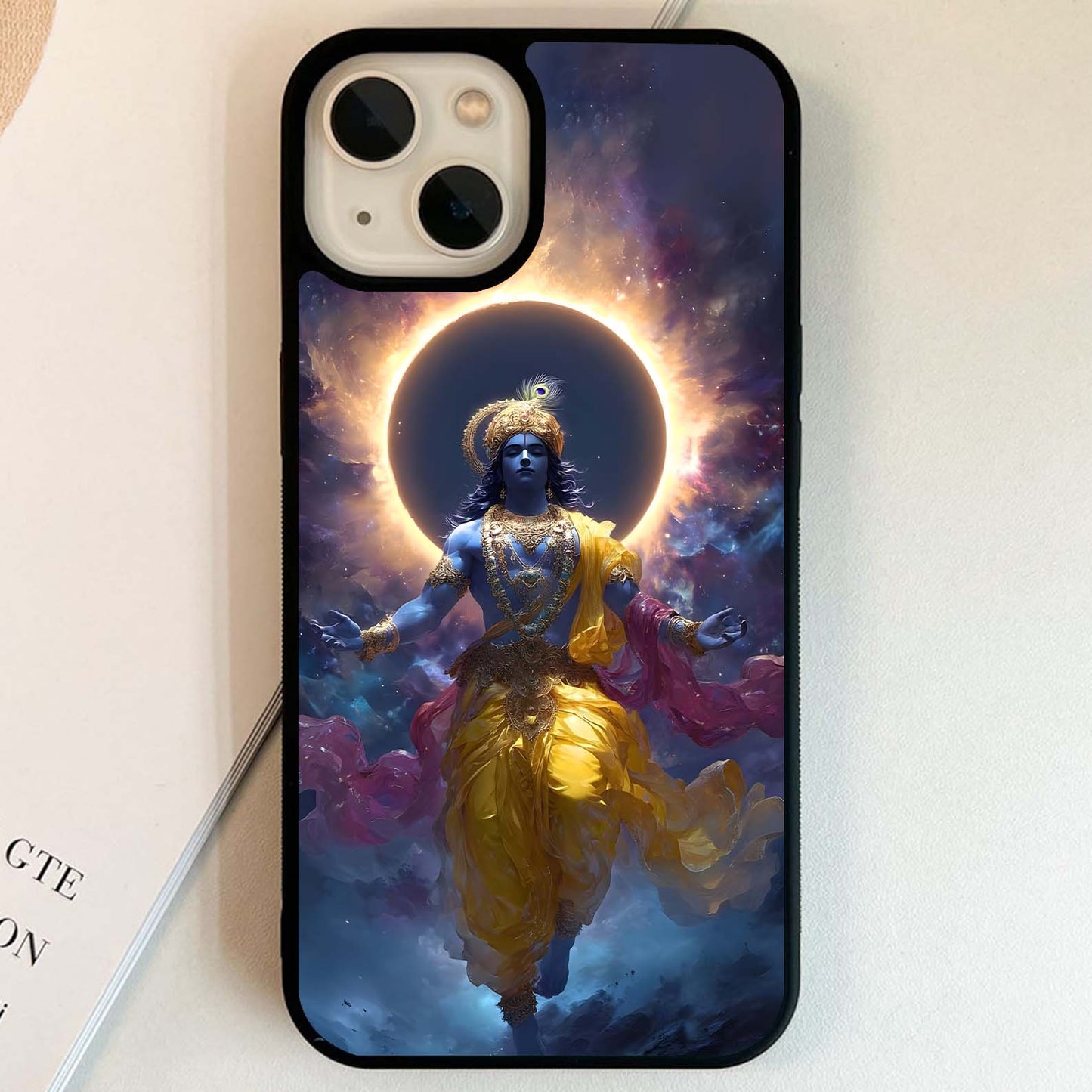 Eternal Krishna Aura Glass Case