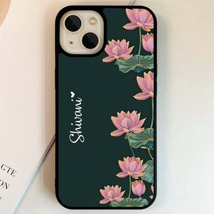 Lotus Bloom Serenity Custom Name Glass Case
