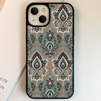 Teal Paisley Elegance Glass Case