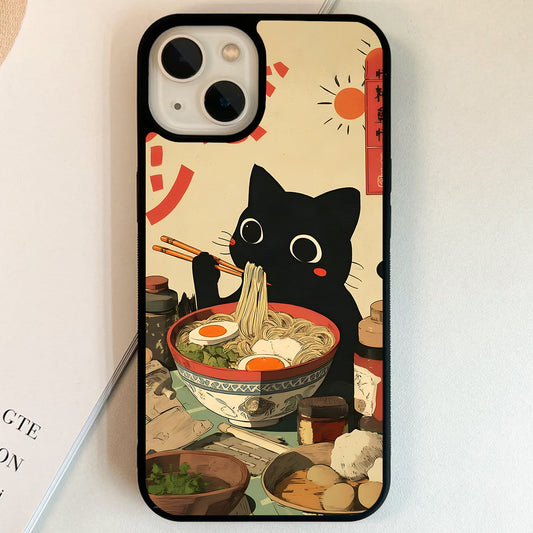 Lucky Ramen Cat Glass Case