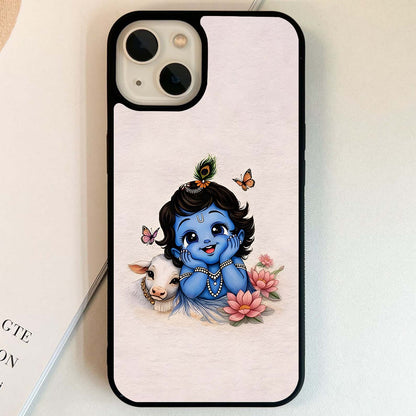 Krishna Cow Cuddle Glass Case