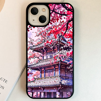Pink Blossom Temple Glass Case