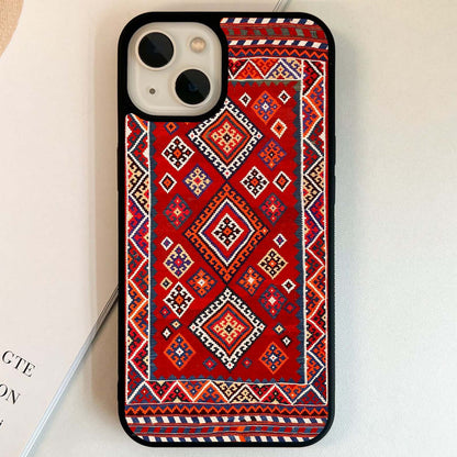 Red Sparkle Pattern Glass Case