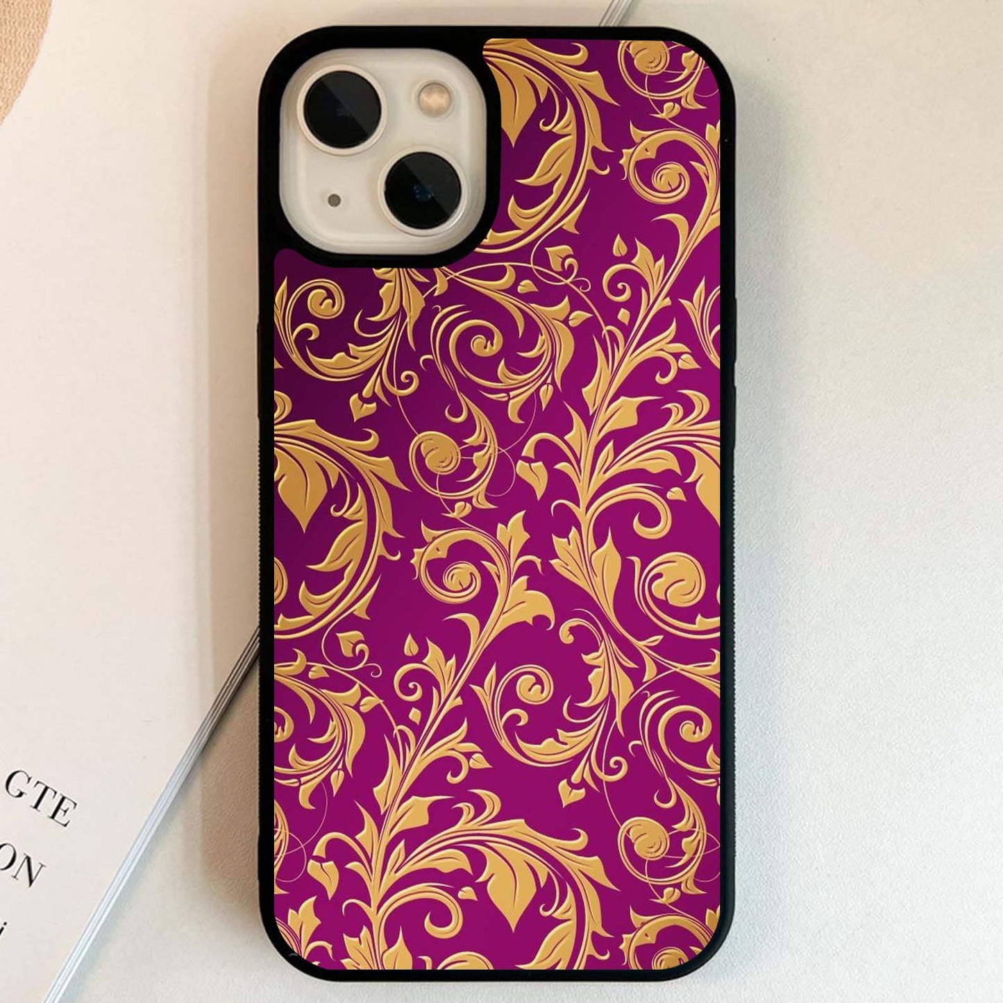 Velvet Gold Flourish Glass Case