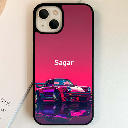 Neon Pink Porsche Glass Case