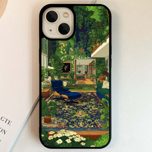 Green Retreat Lounge Glass Case