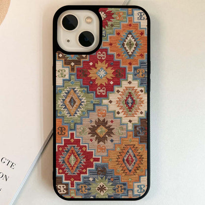 Colorful Rug Pattern Glass Case