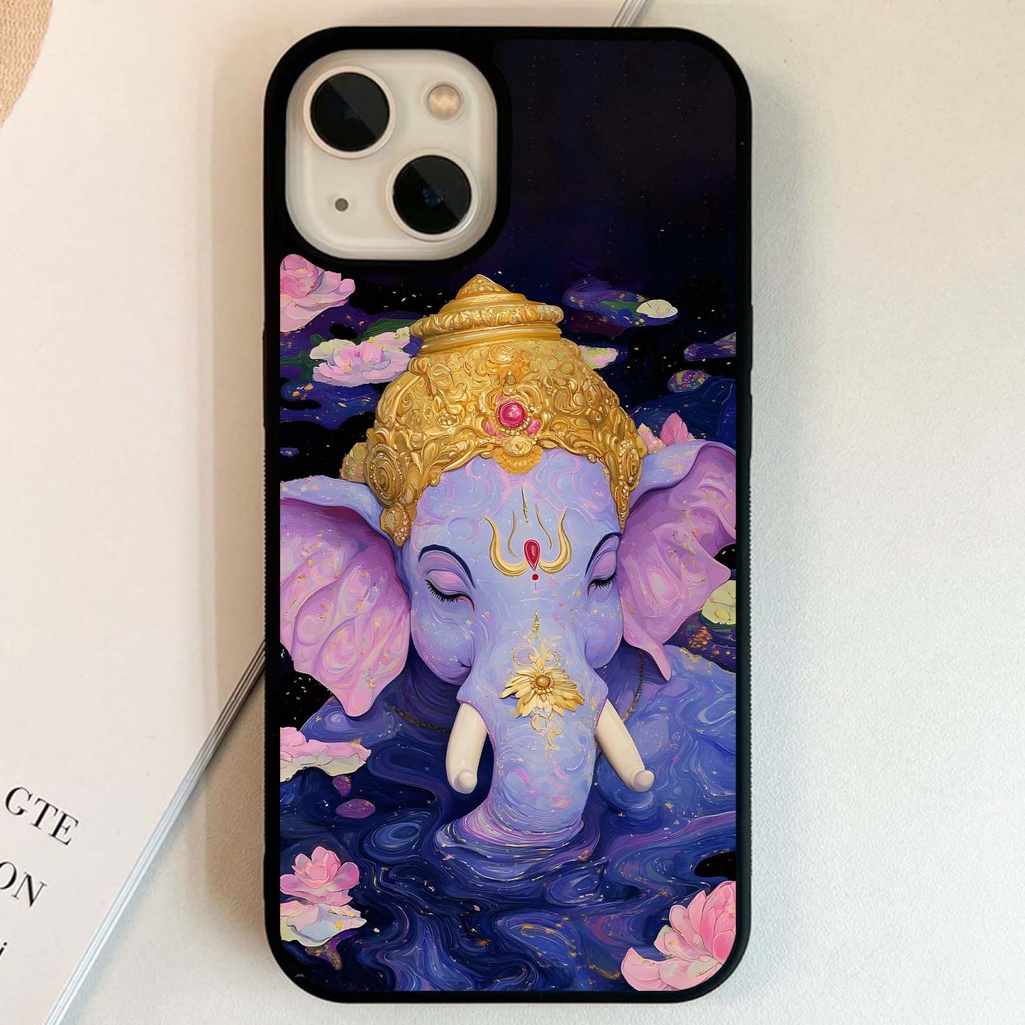 Mystic Lotus Ganesha Glass Case