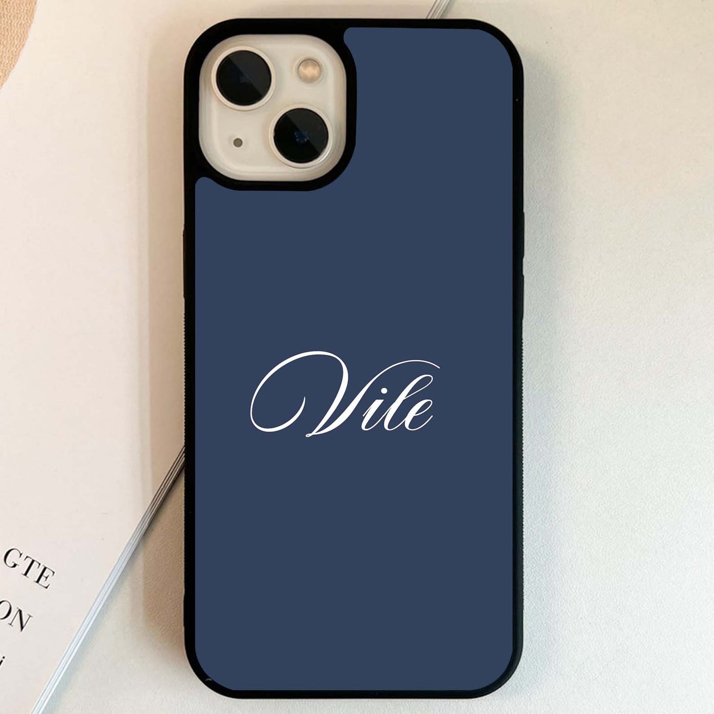Blue Background Personalized Custom Name Glass Case