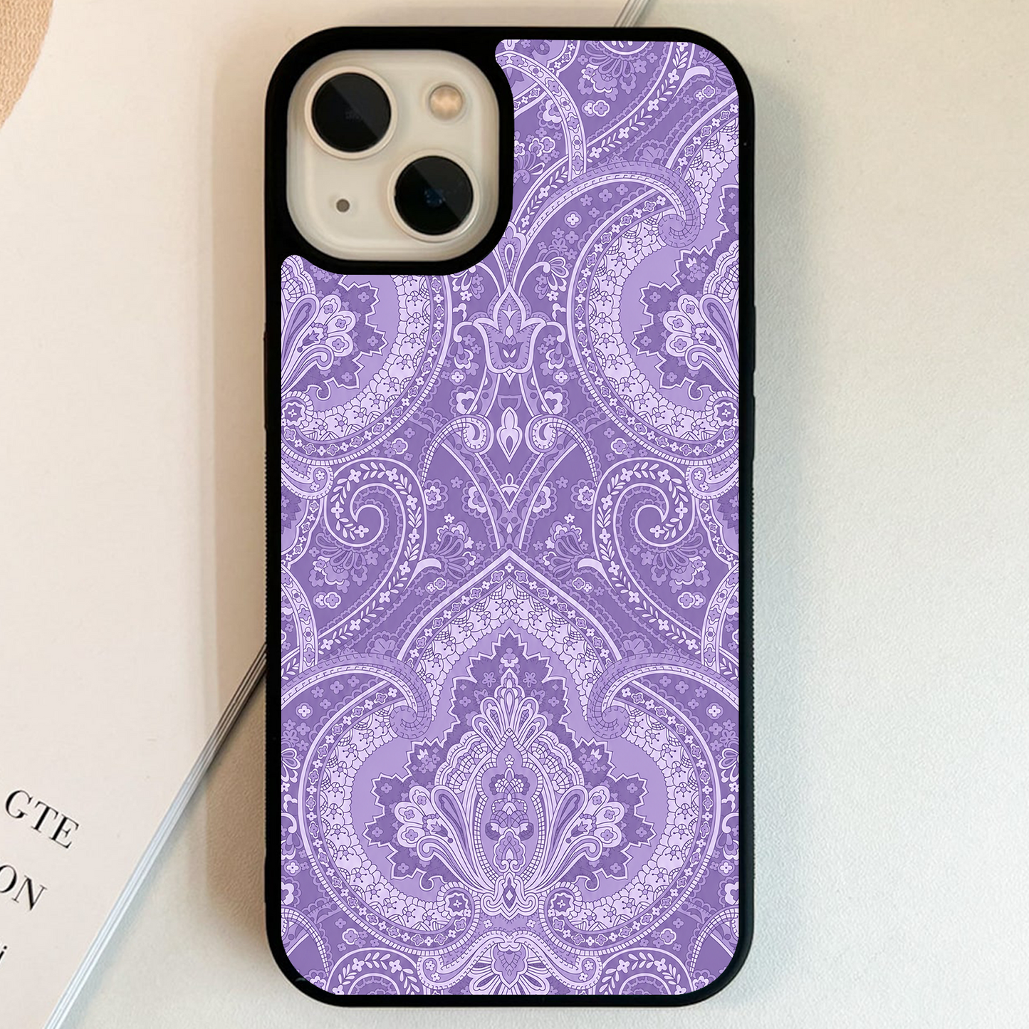 Lavender Ethnic Pattern Glass Case