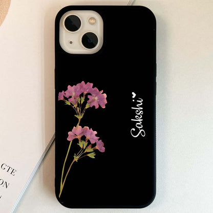 Riching Lavender Flower Custom Name Glass Case
