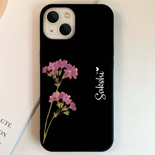 Riching Lavender Flower Custom Name Glass Case