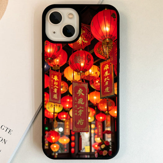 Scarlet Lantern Wishes Glass Case