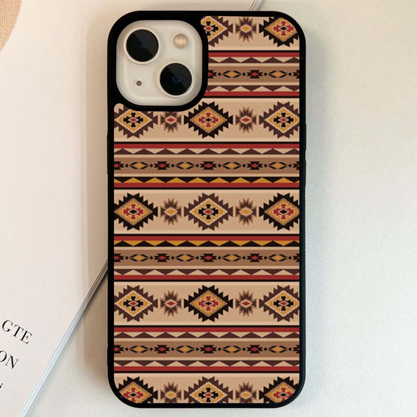 Ethnic Print Pattern Glass Case