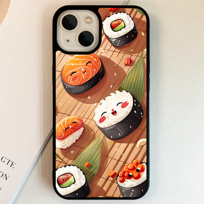 Smiling Sushi Delight Glass Case