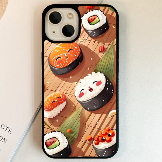 Smiling Sushi Delight Glass Case