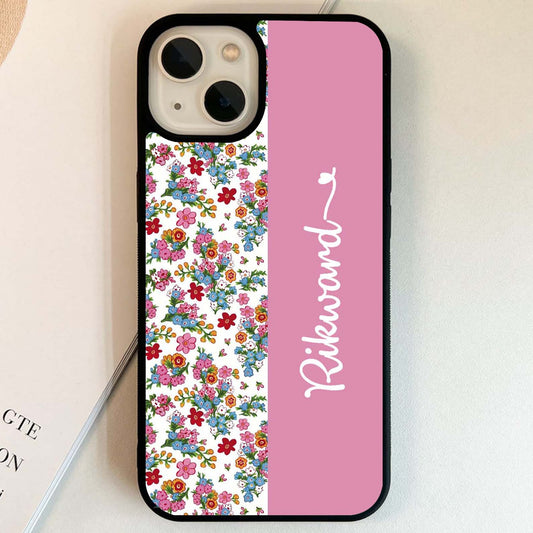Custom Name Vintage Floral Glass Case