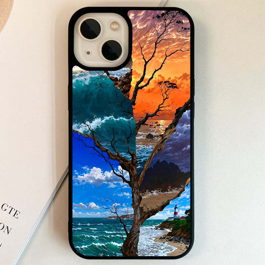 Lighthouse Of Seasons Glass Case