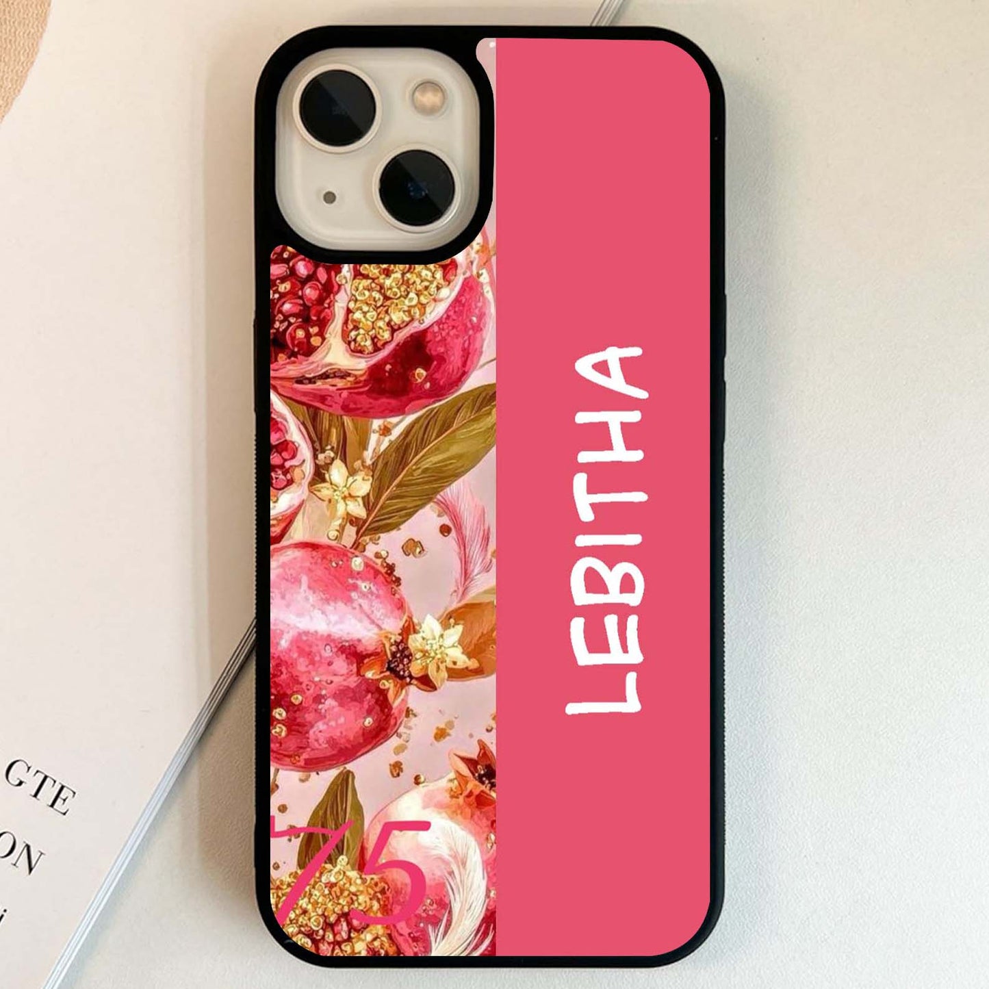 Custom Name Pomegranate Spark Glass Case