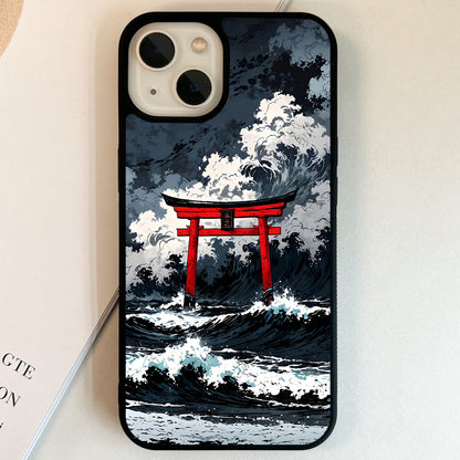 Stormy Torii Gate Glass Case
