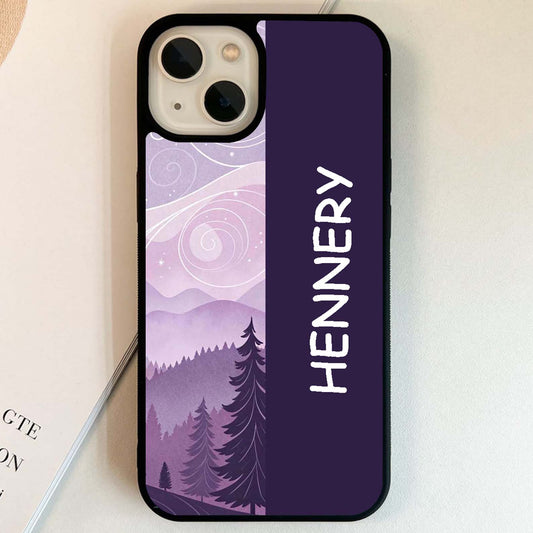 Purple Art Custom Name Glass Case