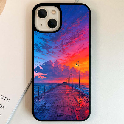Neon Sunset Pier Glass Case