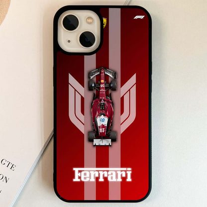 Red Ferrari F1 Vertical Glass Case