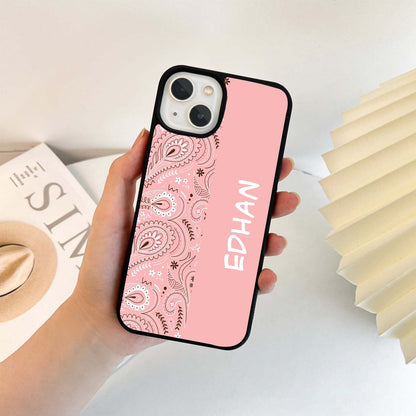 Custom Name Pink Link Art Glass Case