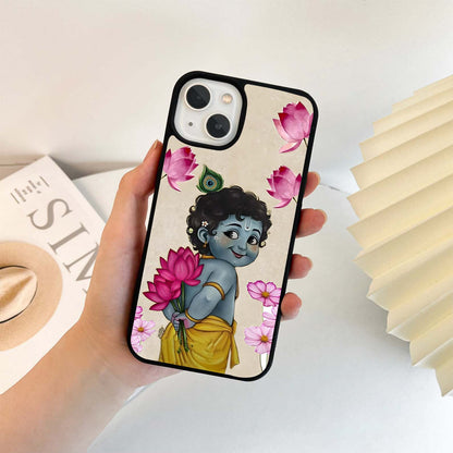Krishna Lotus Smile Glass Case