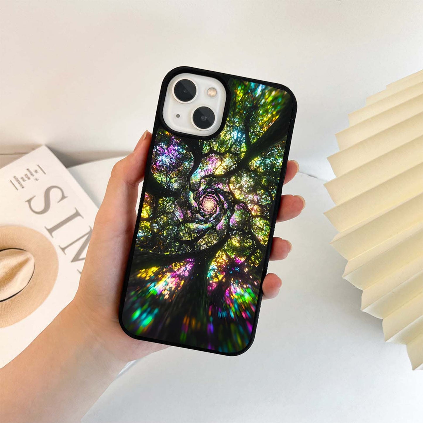 Radiant Forest Spiral Glass Case