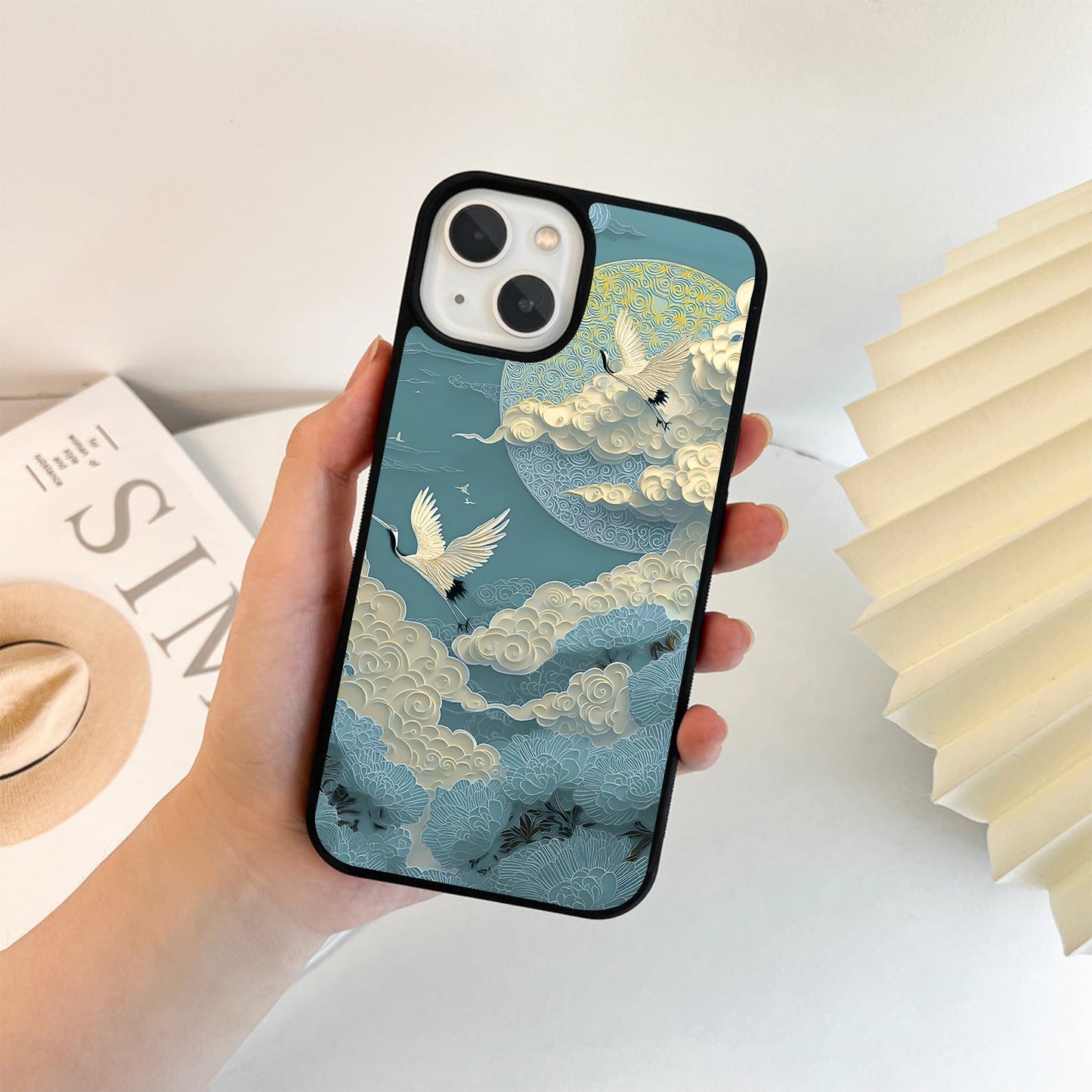 Celestial Crane Flight Glass Case