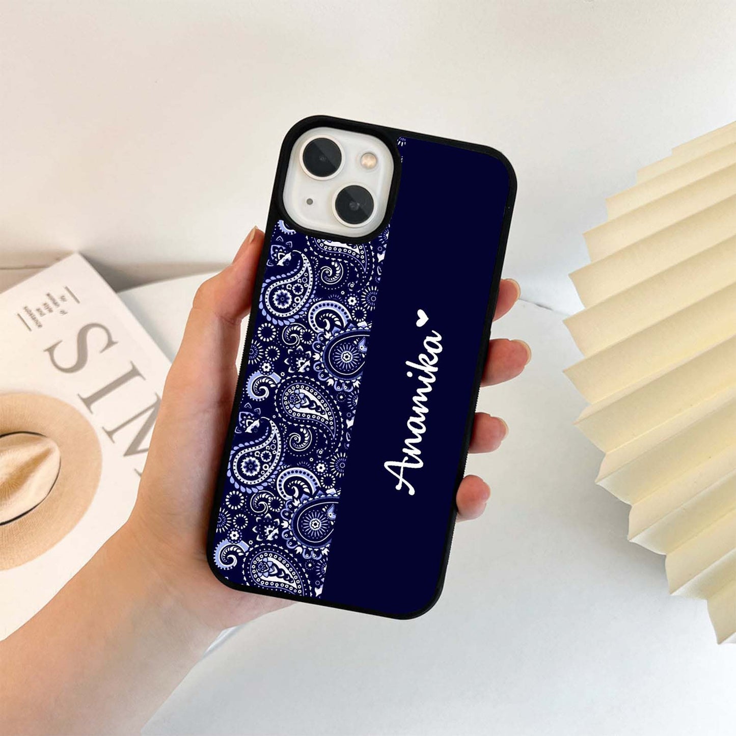 Custom Name Mandala Pattern Glass Case