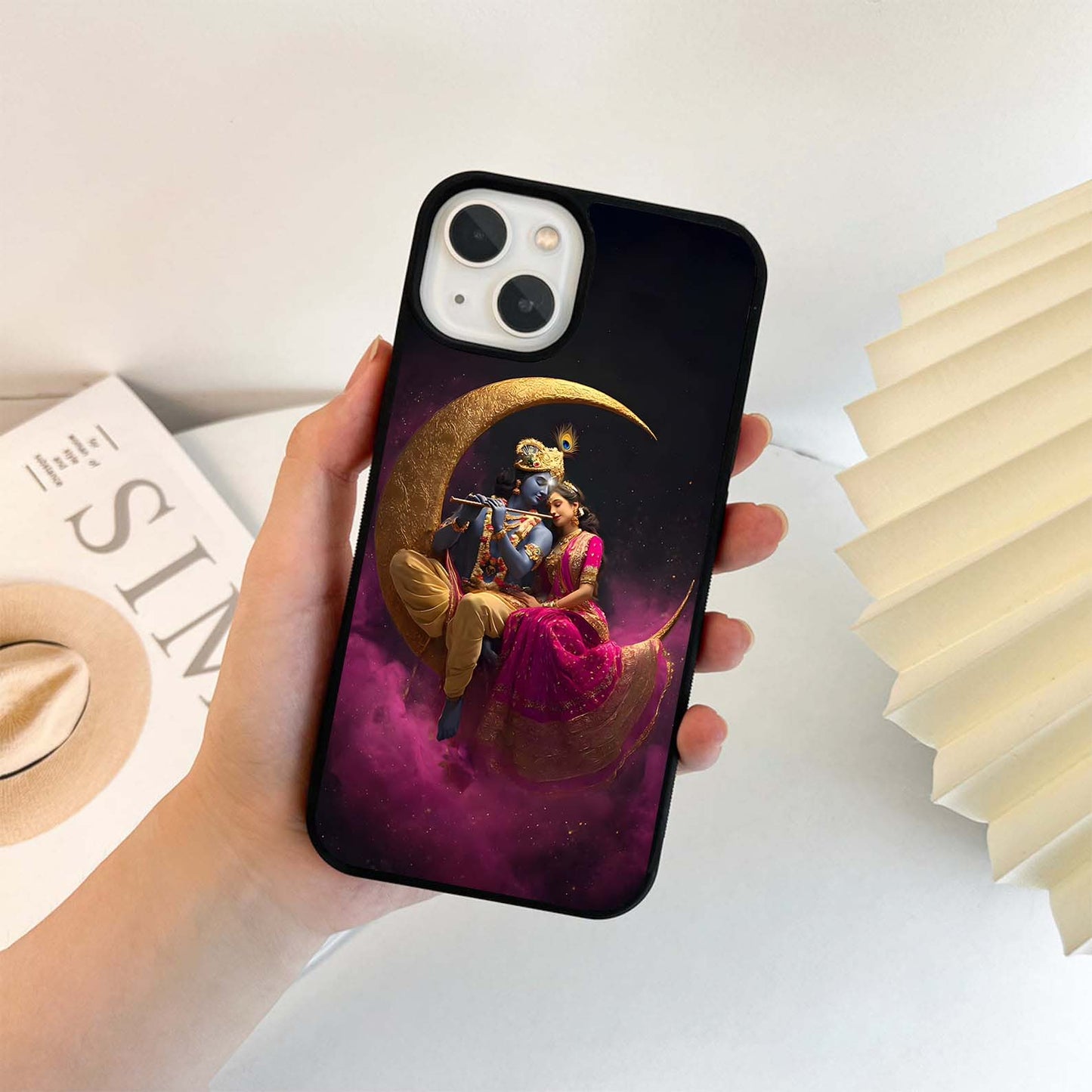 Krishna Moon Love Glass Case