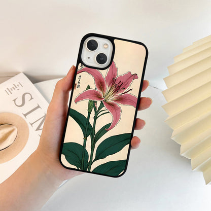 Elegant Lily Blossom Glass Case
