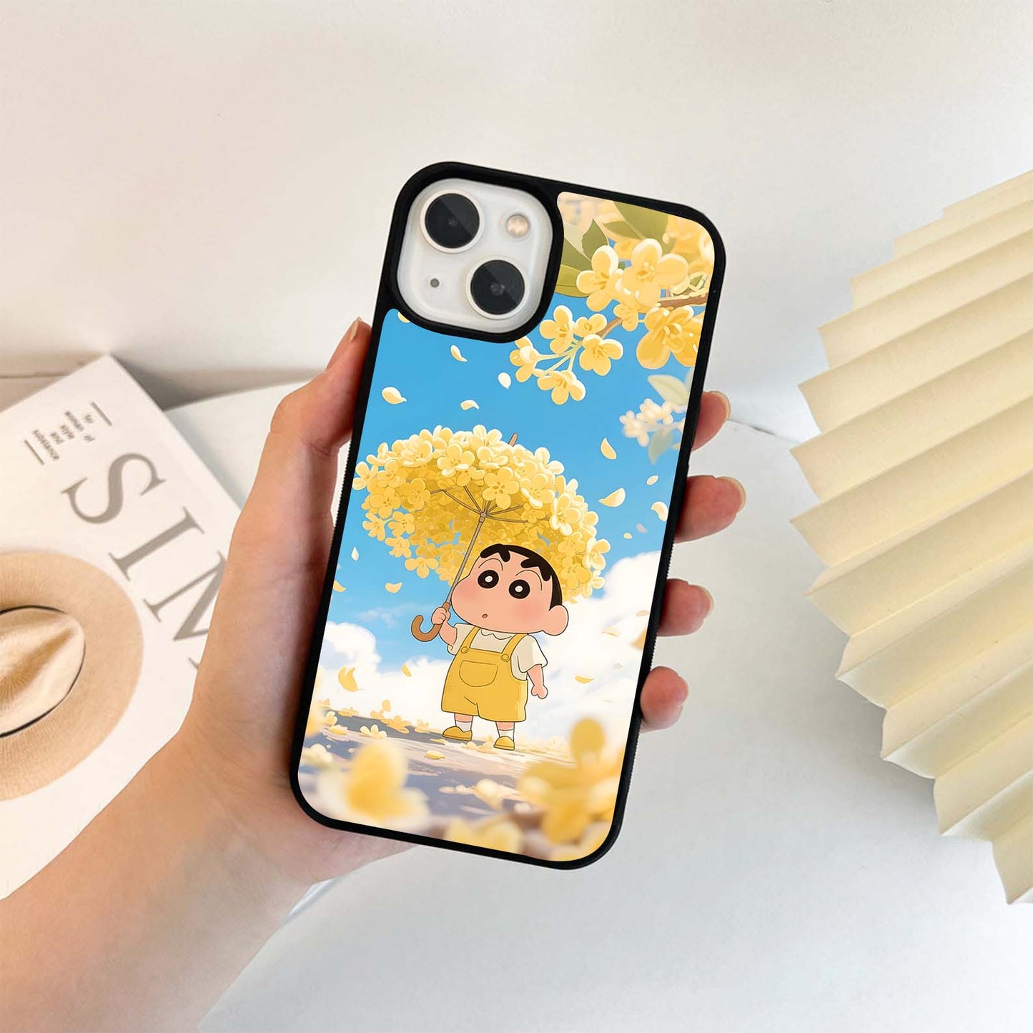 Shinchan Flower Rain Glass Case