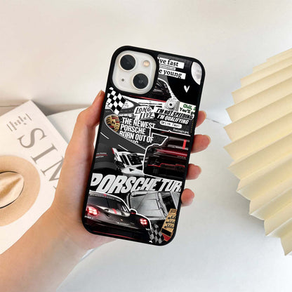 Porsche Racing Collage Glass Case