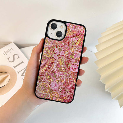 Pink Paisley Blossom Glass Case