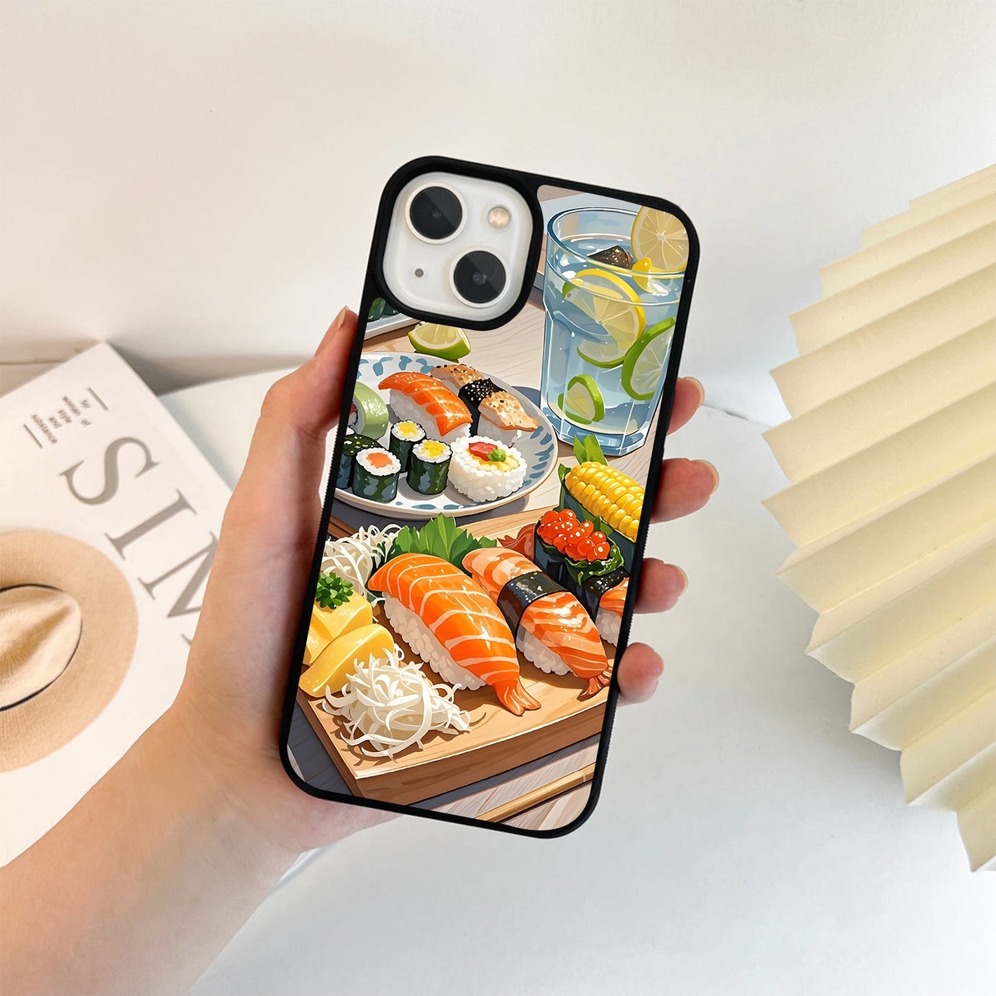 Gourmet Sushi Feast Glass Case