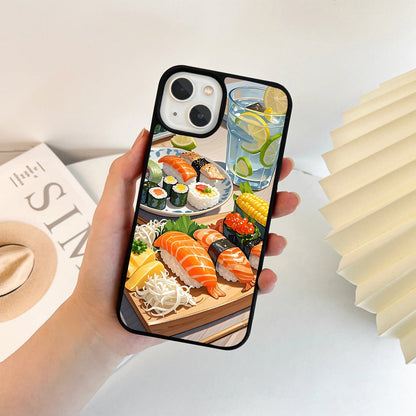 Gourmet Sushi Feast Glass Case