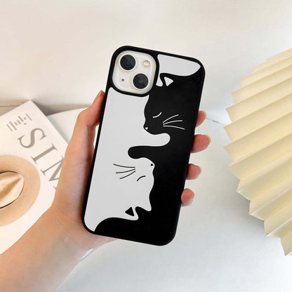 Yin Yang Cat Glass Case