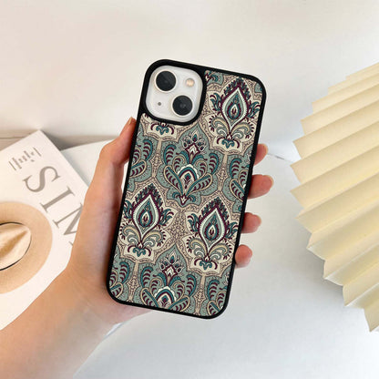 Teal Paisley Elegance Glass Case