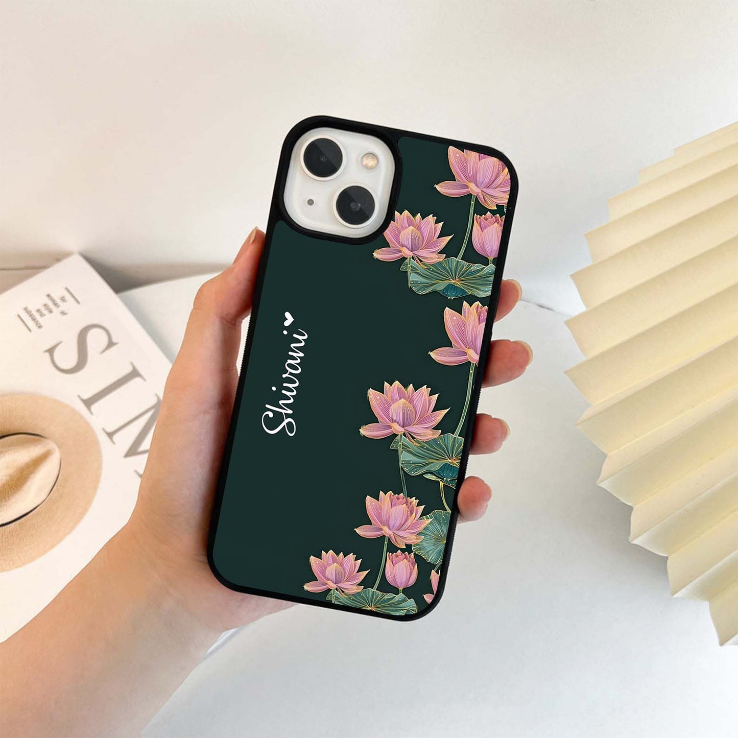 Lotus Bloom Serenity Custom Name Glass Case