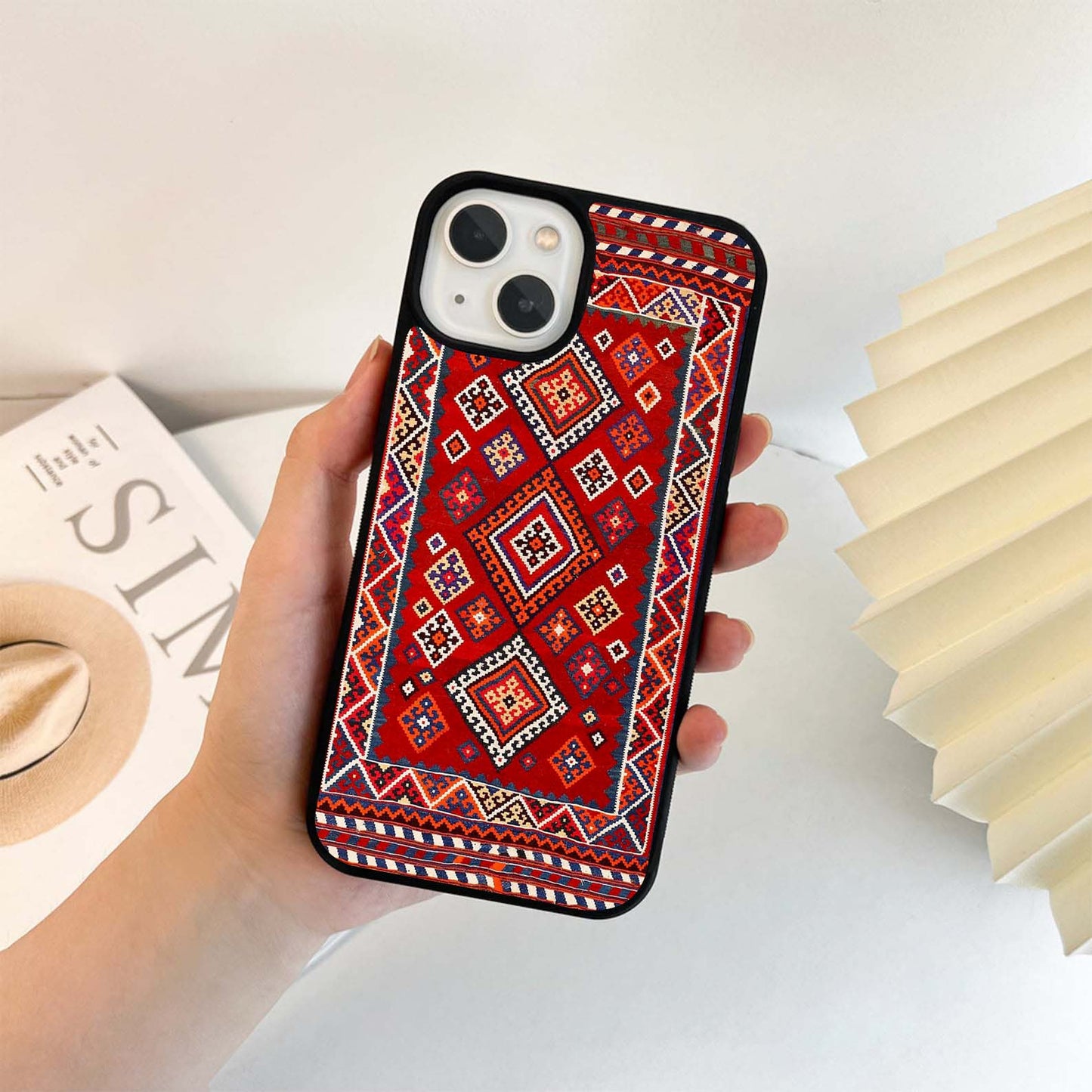 Red Sparkle Pattern Glass Case