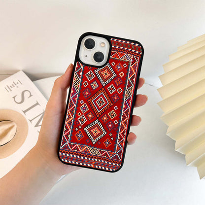 Red Sparkle Pattern Glass Case