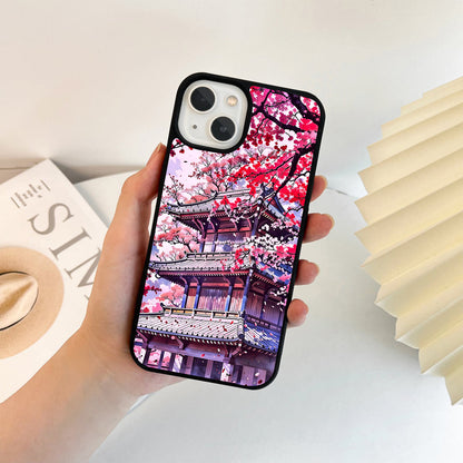 Pink Blossom Temple Glass Case