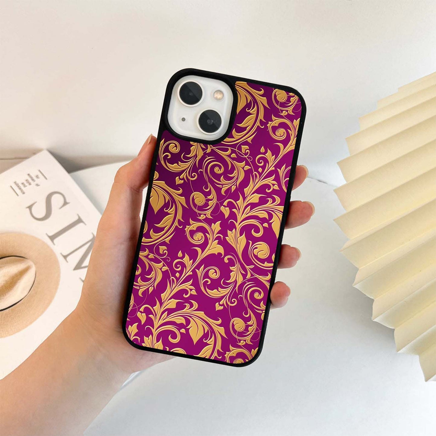 Velvet Gold Flourish Glass Case