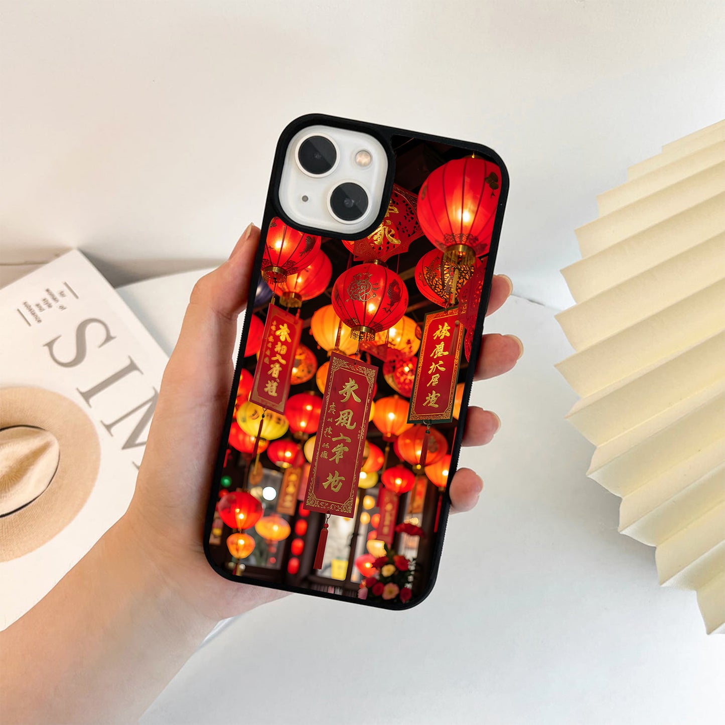 Scarlet Lantern Wishes Glass Case