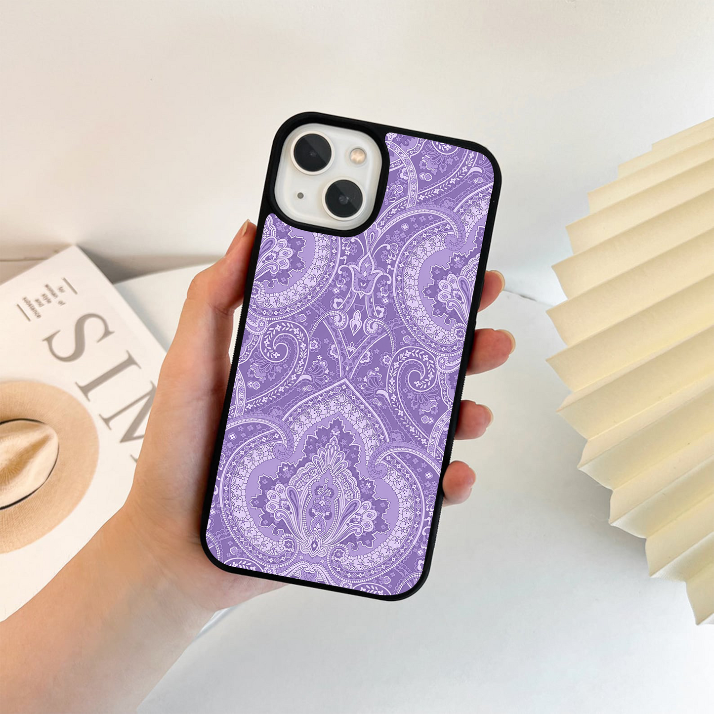 Lavender Ethnic Pattern Glass Case